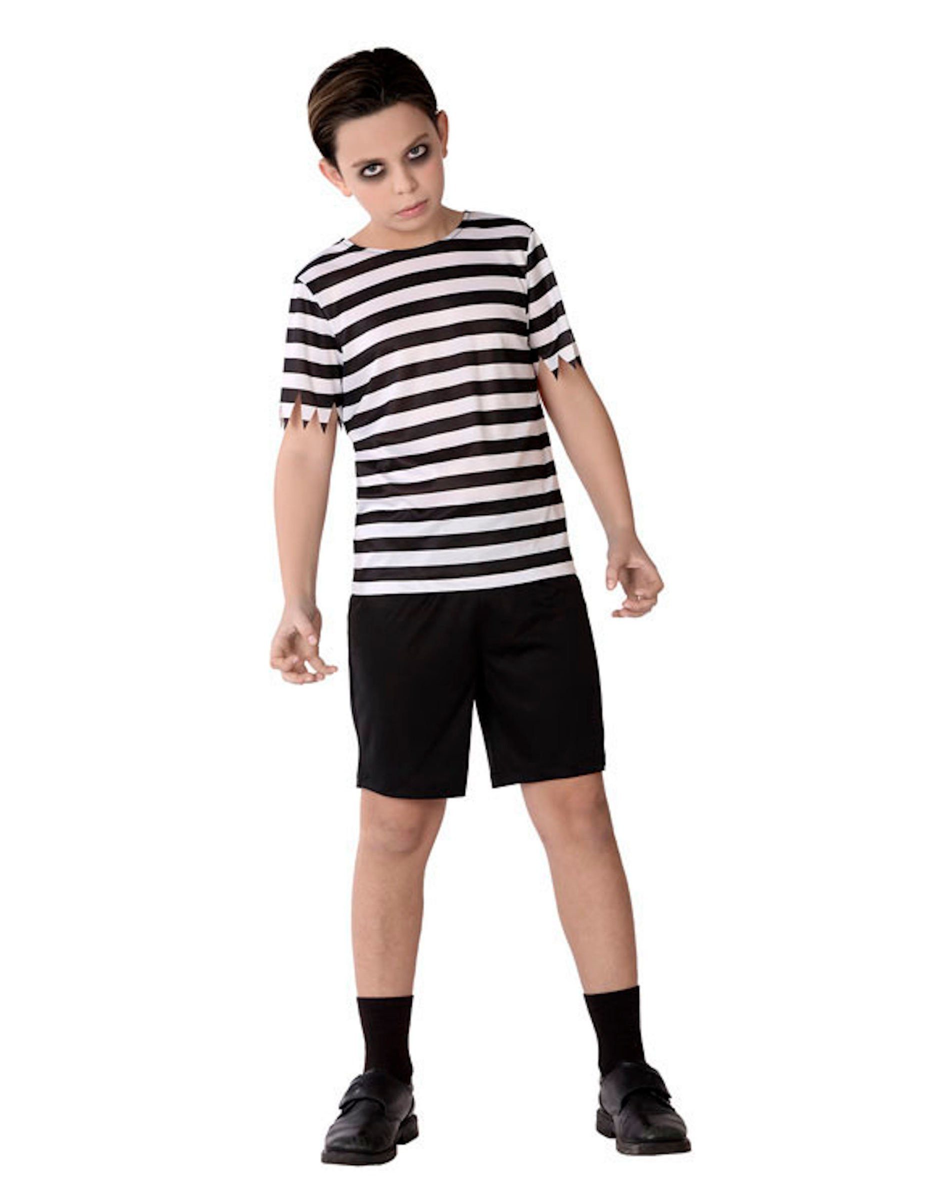 atosa Kostüm Gothic-Junge morbide Familie Halloweenkostüm schwarz-weiss