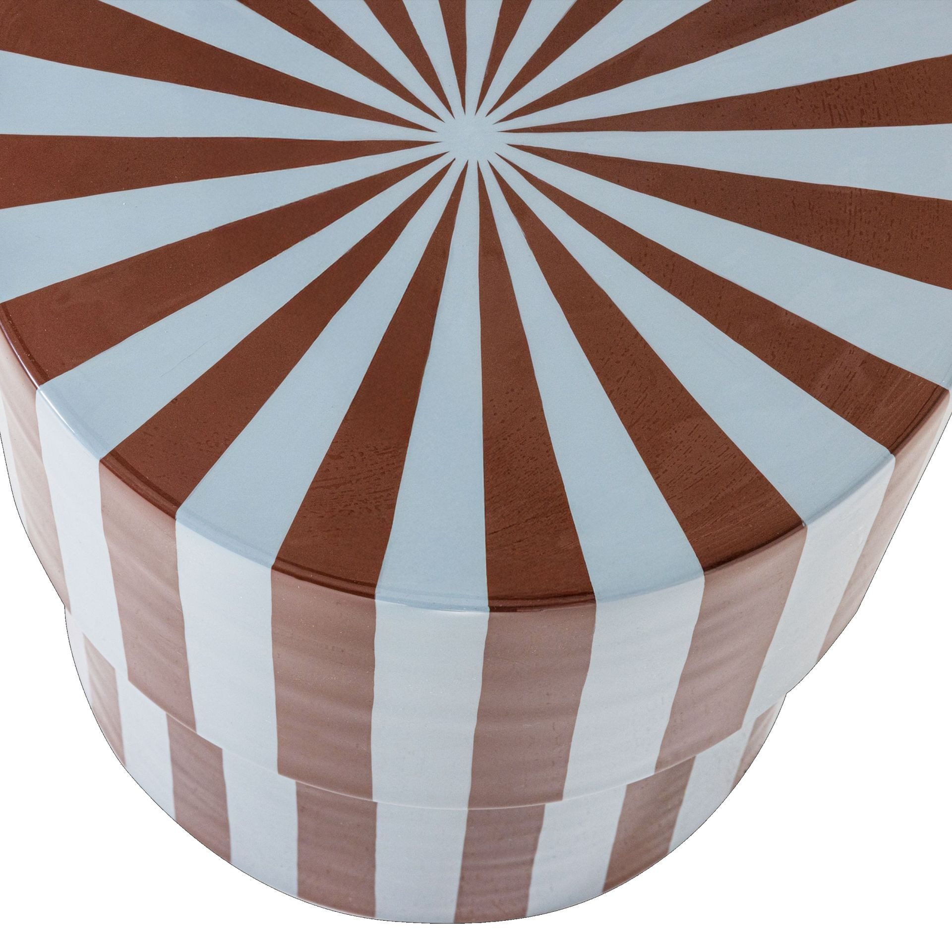 WOOOD Beistelltisch Retro Stripes Metall Hochglanz