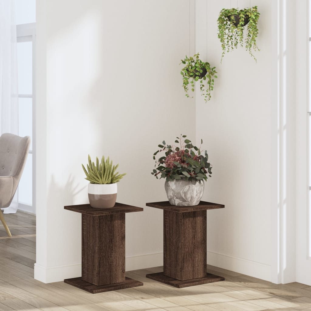 vidaXL Blumenständer Pflanzenständer 2 Stk. Eichen-Optik günstig online kaufen