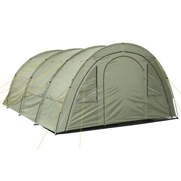 CampFeuer Tunnelzelt Zelt Multi für 4 Personen, Olivgrün, Tunnelzelt 5000 mm Wassersäule, Personen: 4