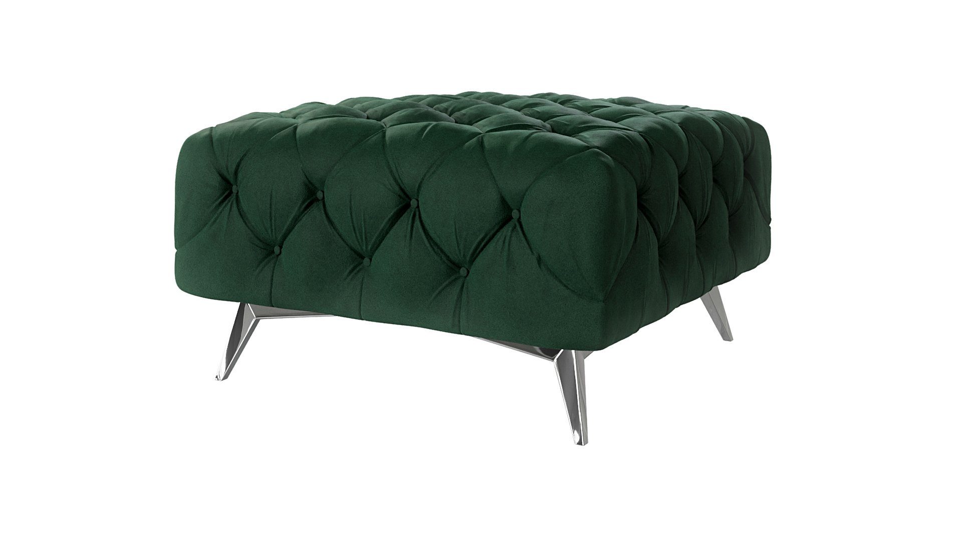 S-Style Möbel Polsterhocker Kalina mit silbernen Metall Füßen (1 St), mit Wellenfederung