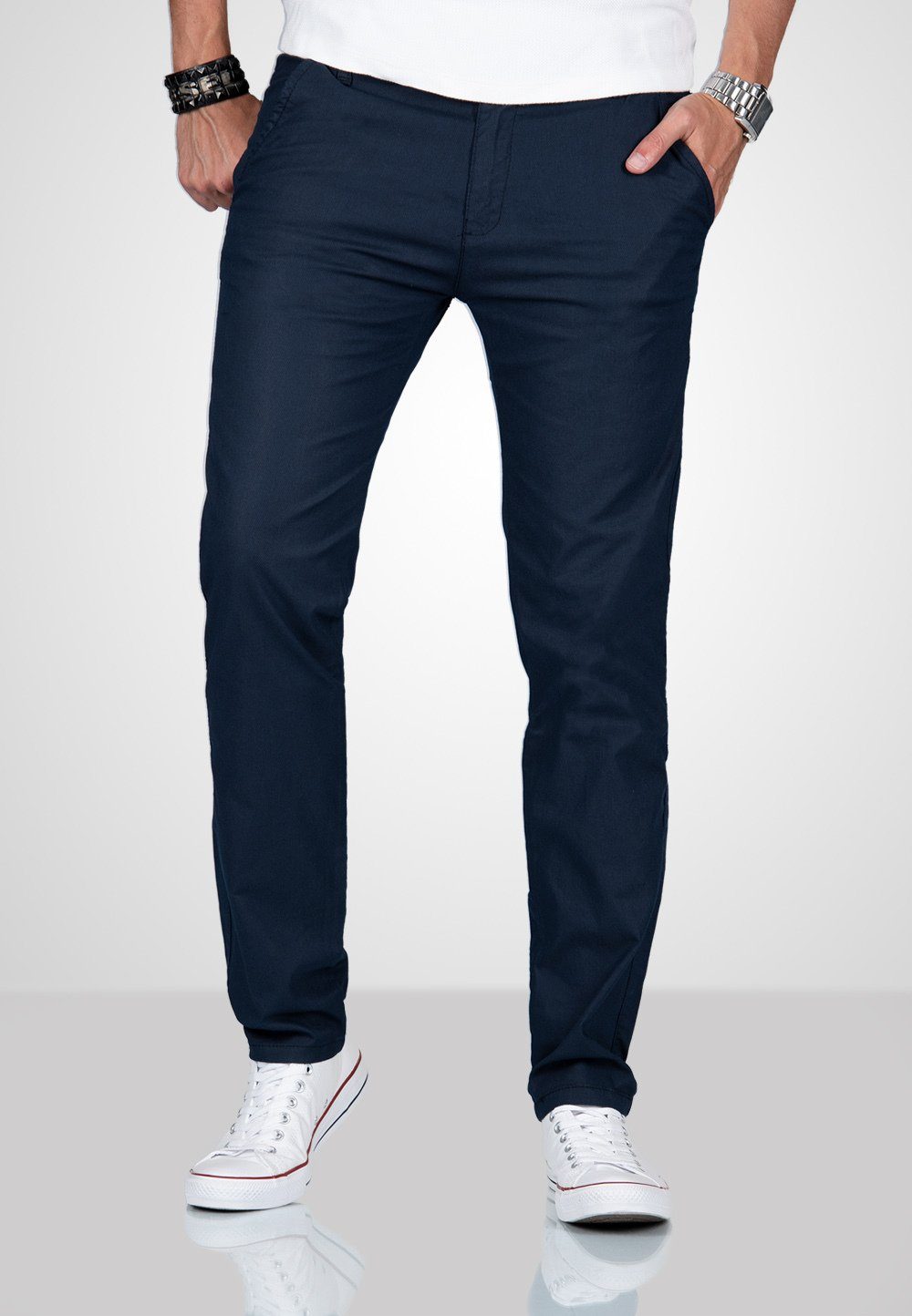 Alessandro Salvarini Chinohose Herren Hose kariert – Regular Fit Baumwollhose Karierte Chino Hose mit Stretchkomfort