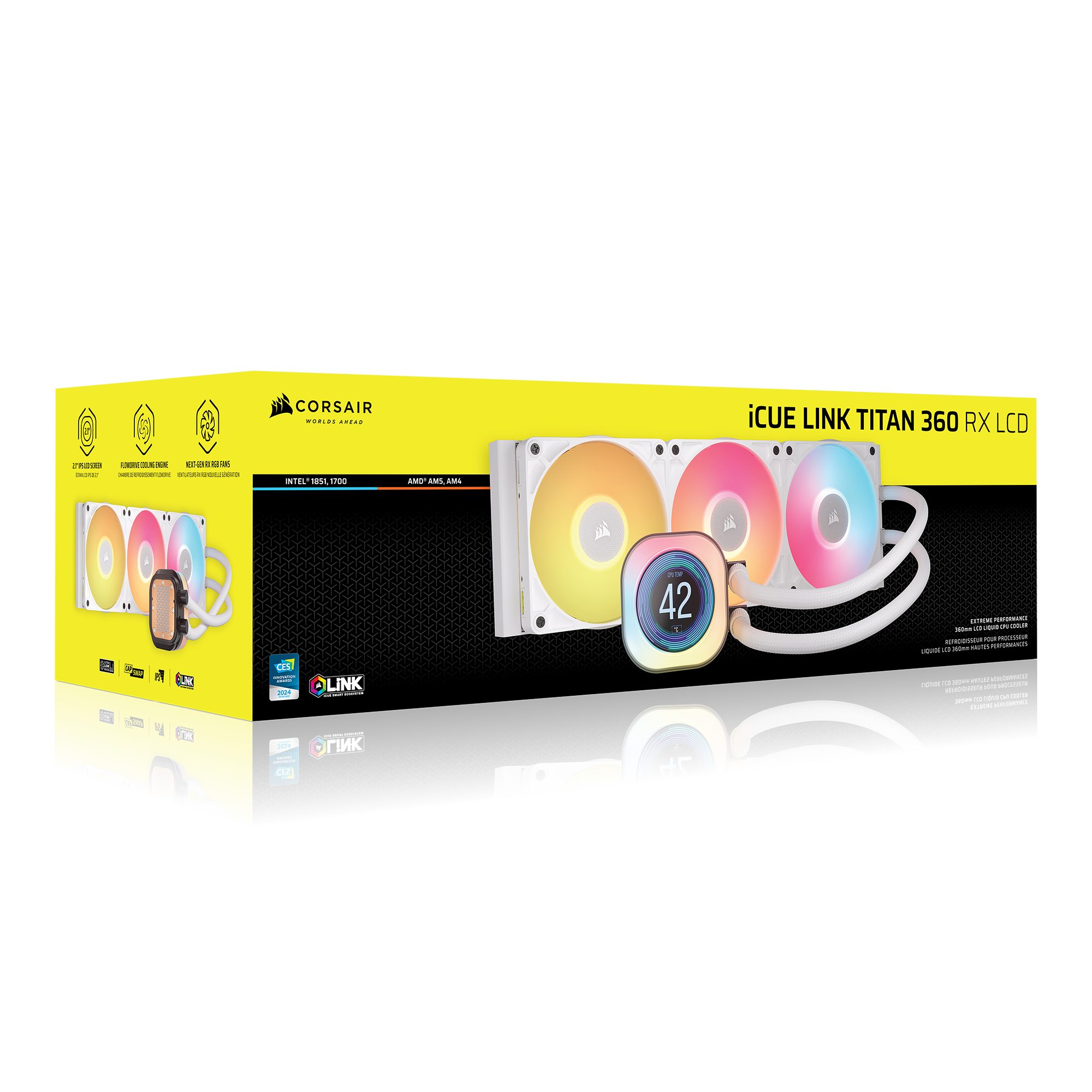 Corsair CPU Kühler iCUE LINK TITAN 360 RX LCD, Flüssig