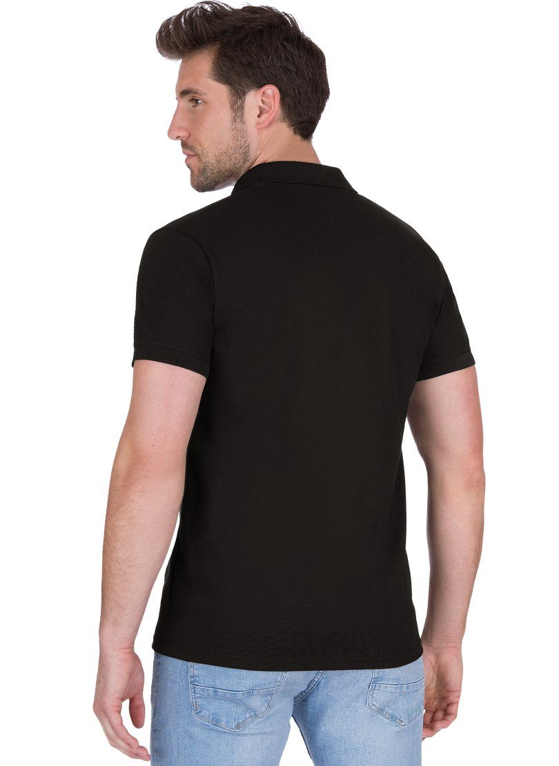 Trigema Poloshirt TRIGEMA aus Slim Fit Poloshirt schwarz DELUXE-Piqué
