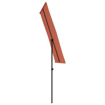 vidaXL Balkonsichtschutz Sonnenschirm mit Aluminium-Mast 180 x 110 cm Terracotta-Rot