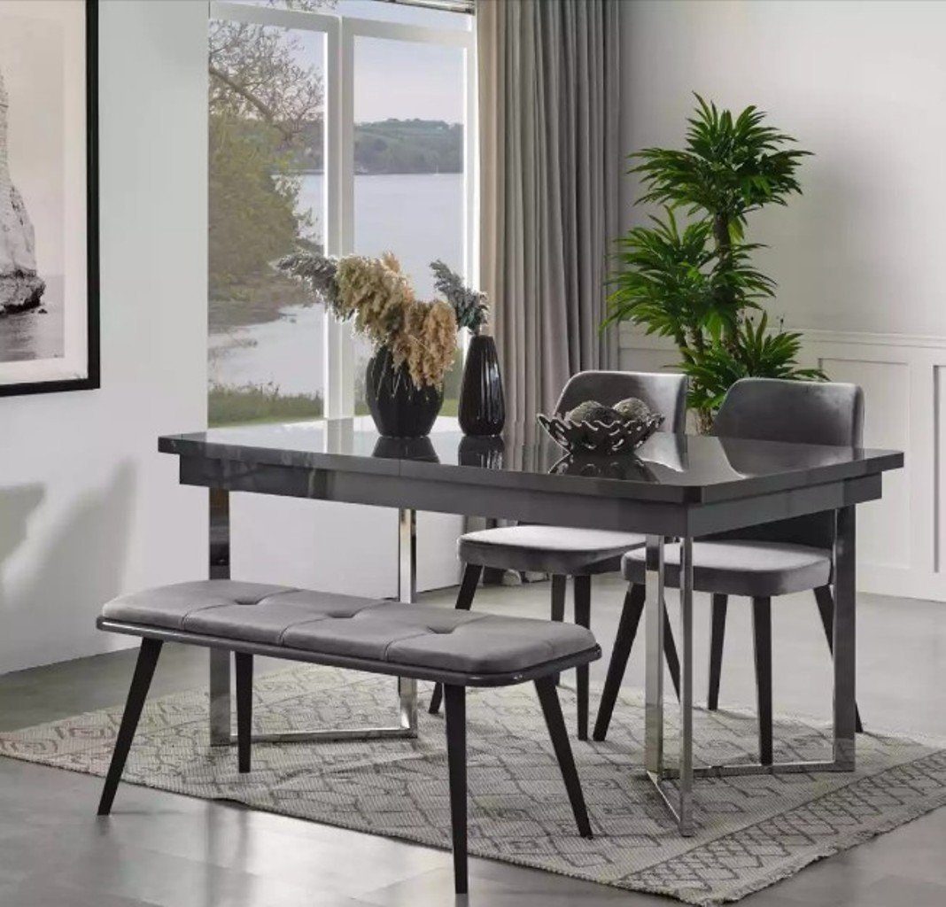 JVmoebel Esszimmer-Set Esszimmer Tisch 4x Stühle 5tlg. Design Möbel Modern Set Garnitur, (5-St., 1x Tisch + 4х Stühle), Made in Europa