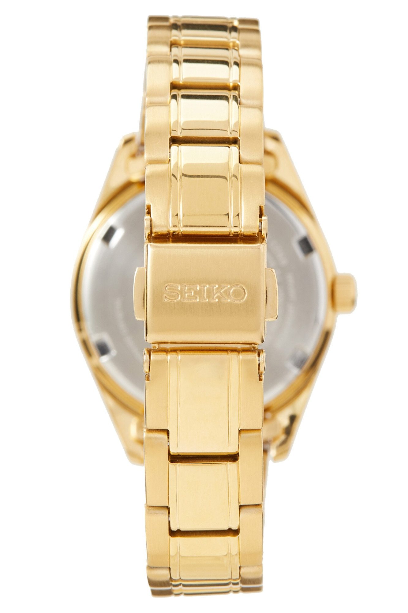 Seiko Quarzuhr SUR632P1, Damenuhr Quarz Goldfarben