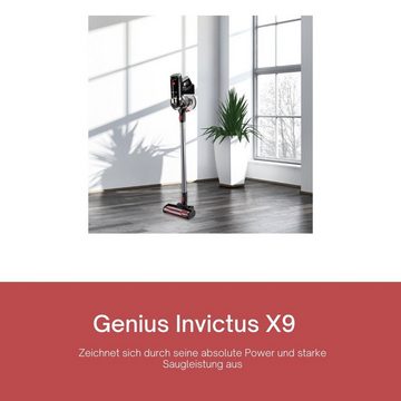 Genius Akku-Hand-und Stielstaubsauger Invictus X9, 380,00 W, beutellos, 13 Teile, mit Ladestation, LED-Elektrobürste