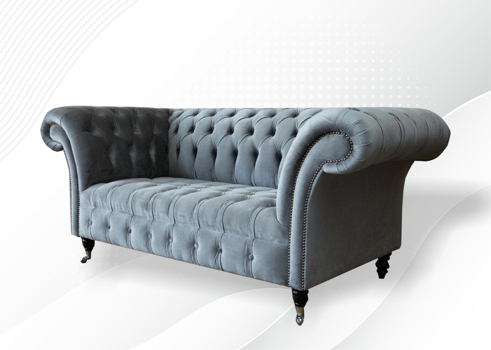 Couch 2 Sofa Sitzer 185 Design Chesterfield-Sofa, cm JVmoebel Chesterfield