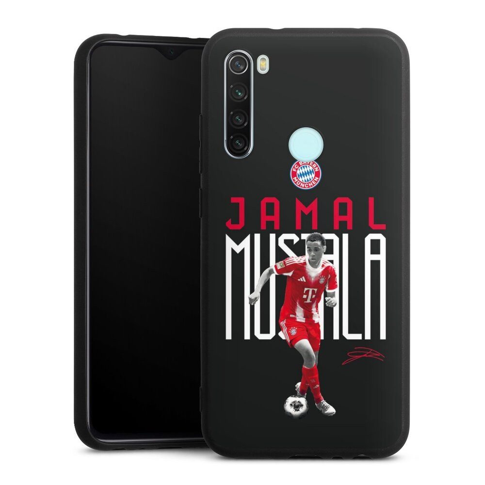DeinDesign Handyhülle FC Bayern München Jamal Musiala Offizielles Lizenzprodukt, Xiaomi Redmi Note 8 Silikon Hülle Premium Case Handy Schutzhülle