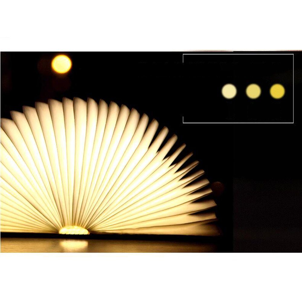 GelldG LED Leselampe Hölzerne Magnetisches Buchlampe, Buchlampen LED Faltende