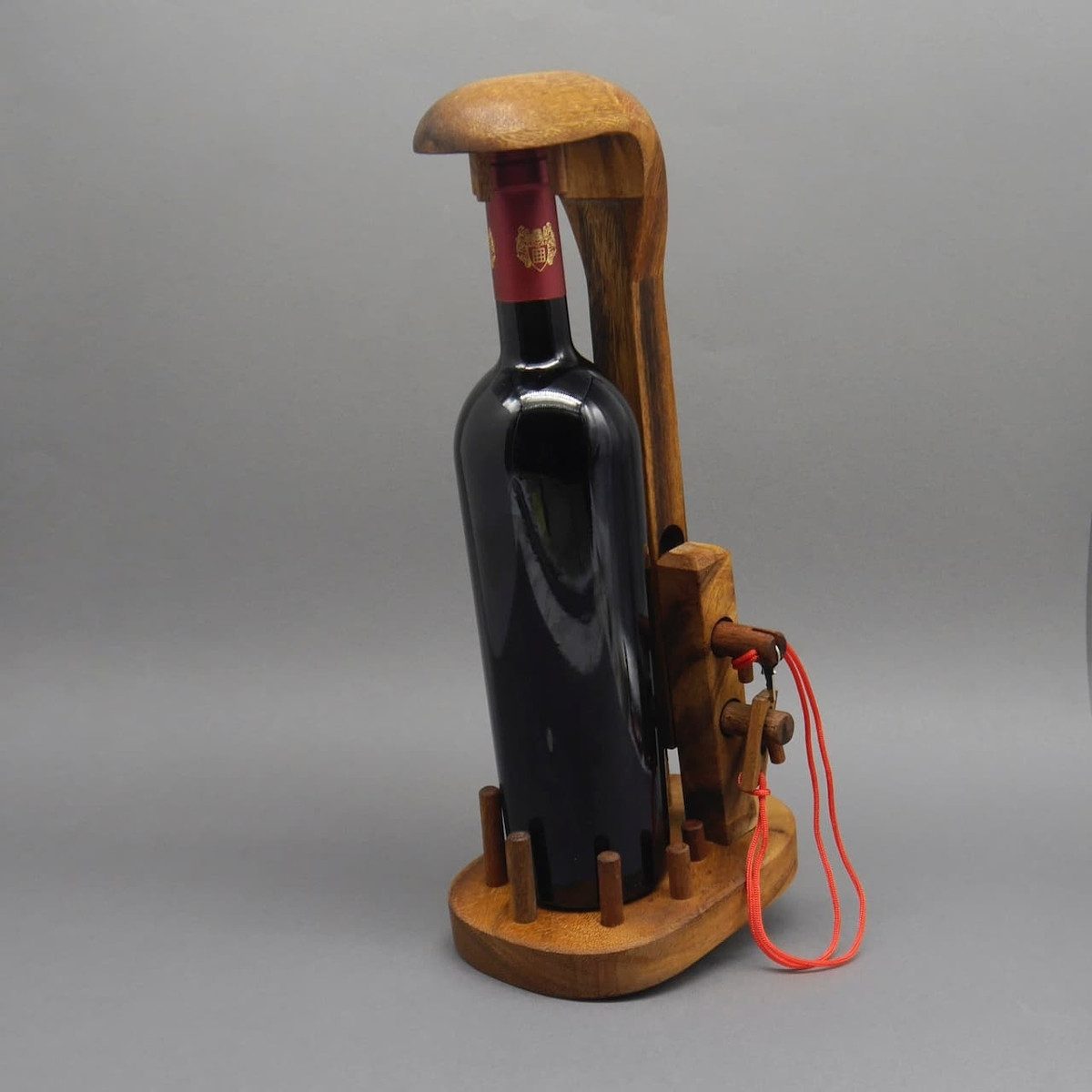 ROMBOL Denkspiele Spiel BOTTLE IN JAIL - Geschenkverpackung für Wein, Flaschentresor, wiederverwendbar