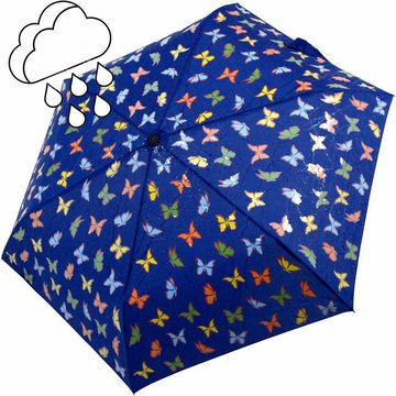 iX-brella Taschenregenschirm iX-brella Mini Kinderschirm mit Wet Print Motiv, Farbänderung bei Nässe - Schmetterlinge