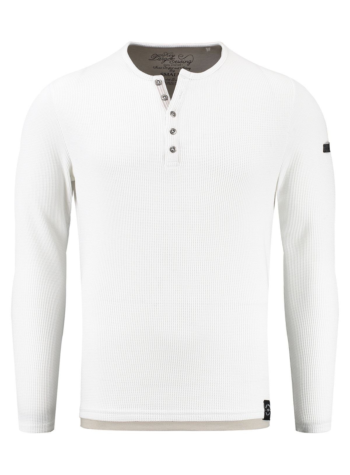 Key Largo (1000) Herren double Look White körperbetont für einfarbig Layer MSW00161 Sandro Strickpullover