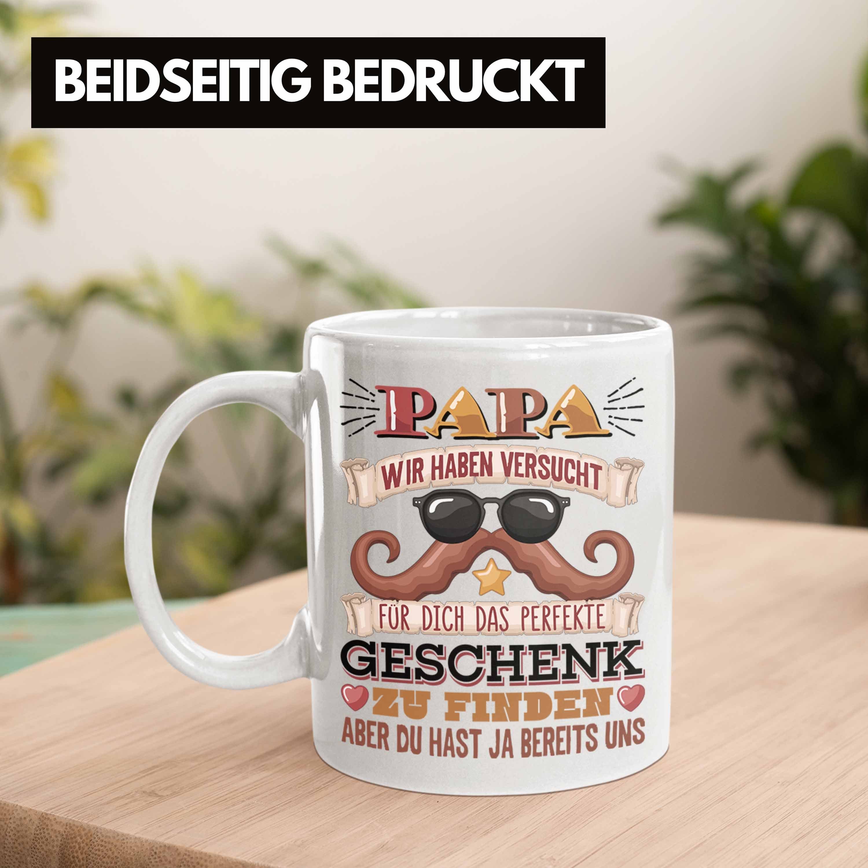 Papa Tasse Vatertag Kind Tasse Lustiger Vater Trendation Geschenk zum von Bester Weiss Spruch