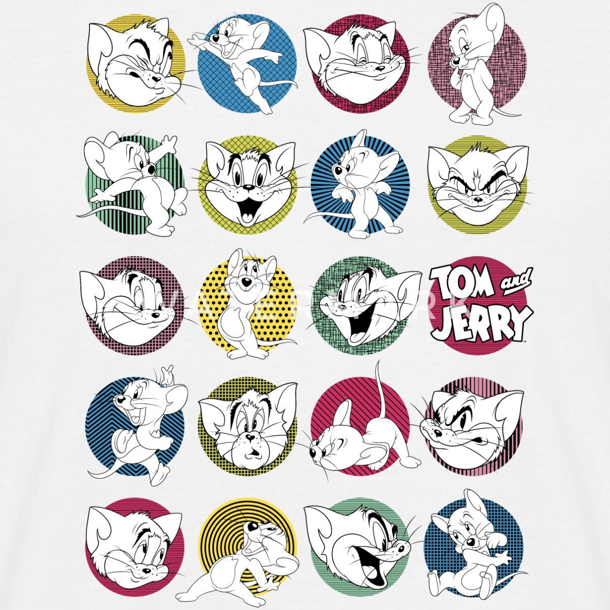 Spreadshirt T-Shirt Tom Und Jerry Ikonische Ausdrücke Männer T-Shirt (1-tlg)