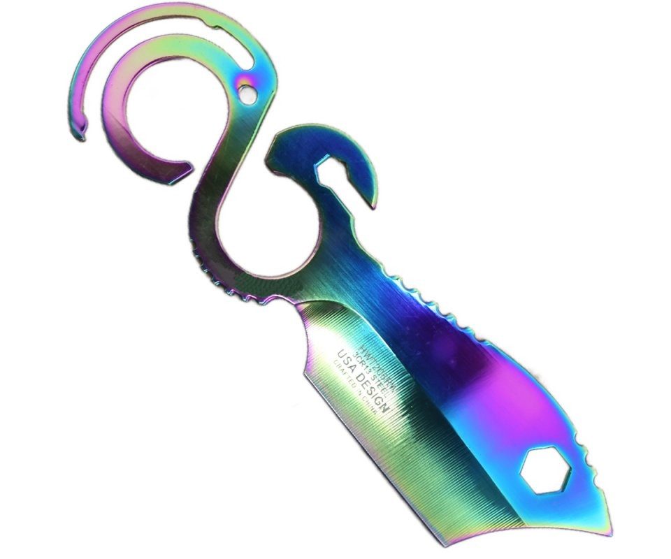 EA-Sporting Multitool Multitoolmesser Rainbow feststehend mit Nylonscheide, Bunt, (2 St), Multitoolfunktion