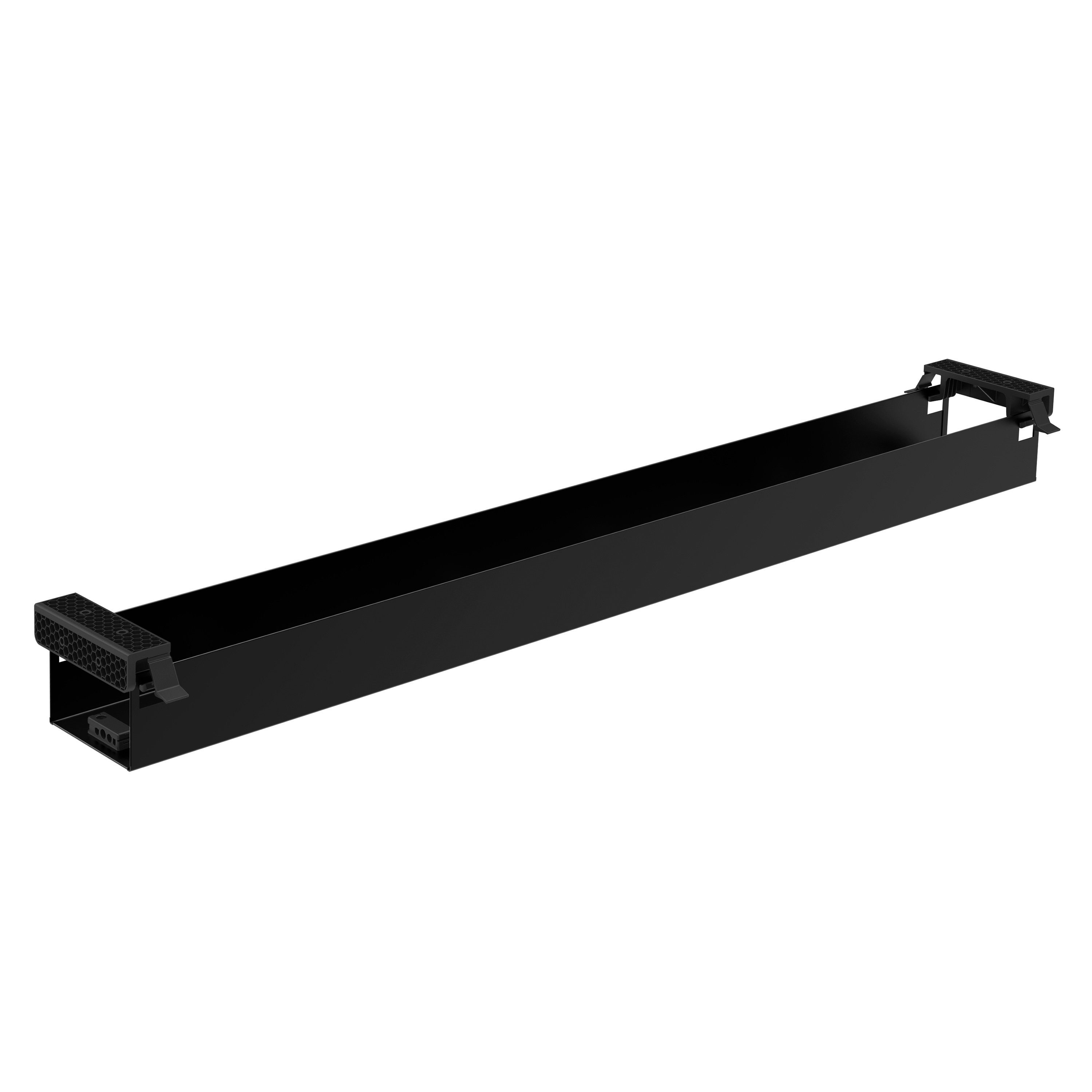 boho office® Kabelkanal, Kabelwanne 107 cm in schwarz, beidseitig klappbar mit viel Stauraum