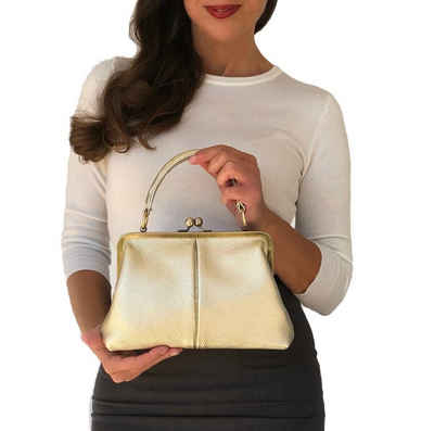 Taschenkinder Handtasche Damen Handtasche Leder "Kleine Olive", Umhängetasche, Vintage Stil., Echtleder