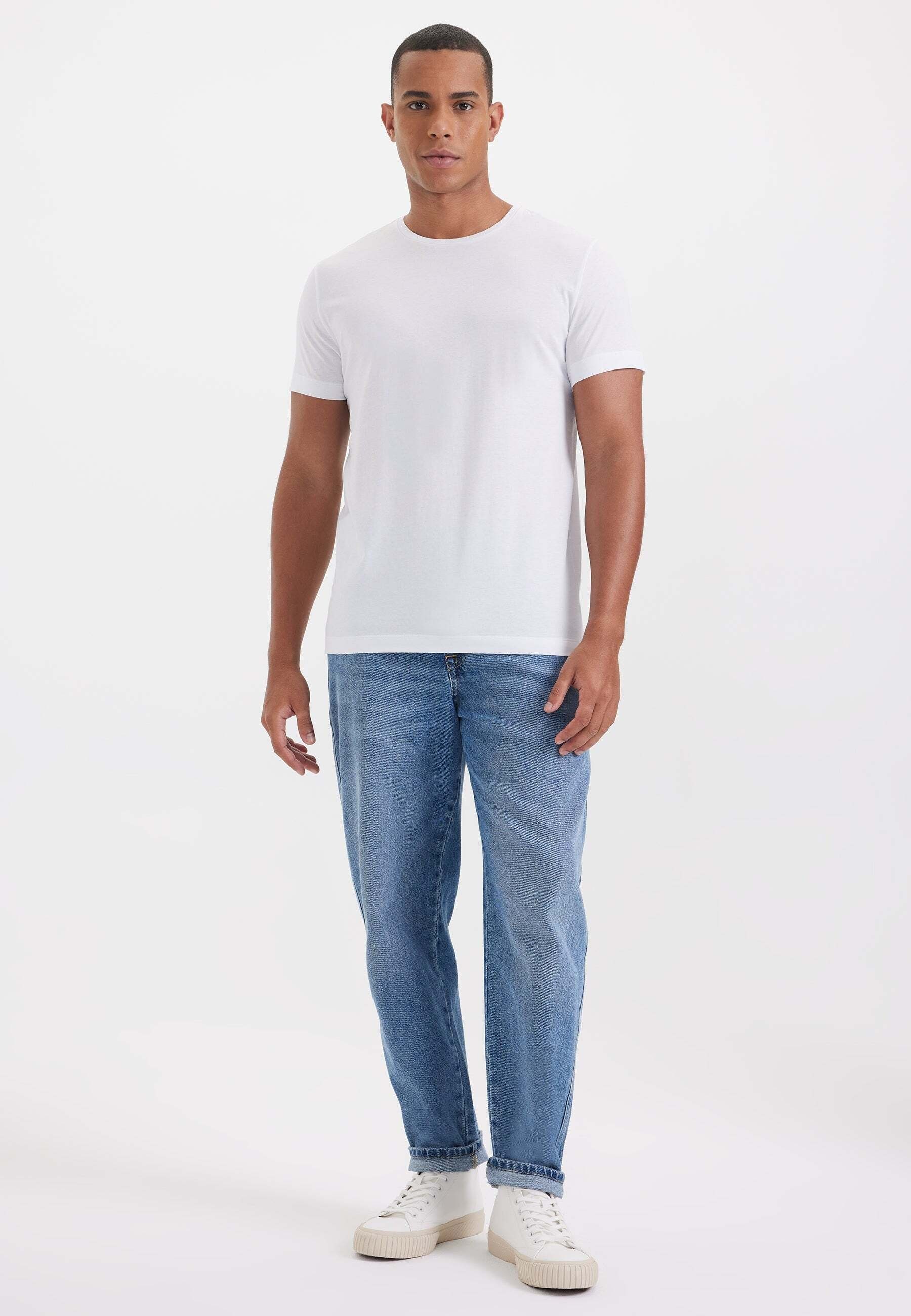 White O-NECK T-Shirt Baby Blue, (1-tlg) LONDON DANIEL 2-PACK WESTMARK
