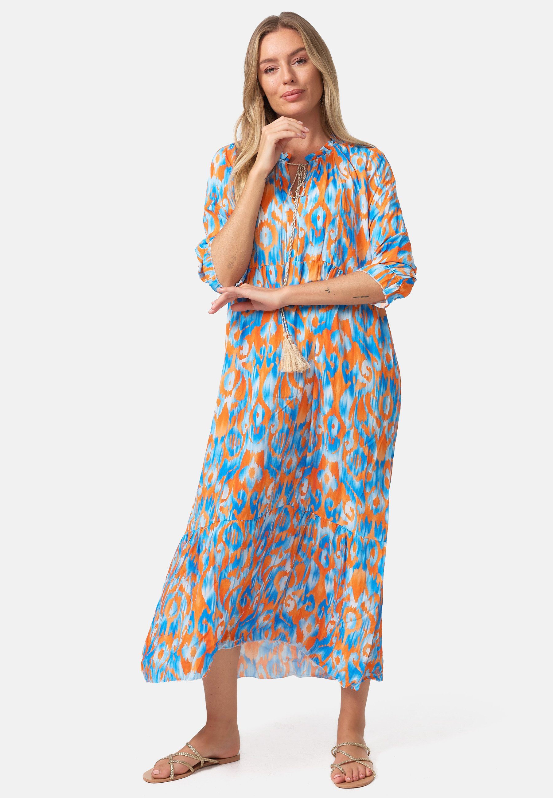 Rayshyne Maxikleid PM-37 (Sommerkleid Jersey Strandkleid mit Muster in Einh günstig online kaufen