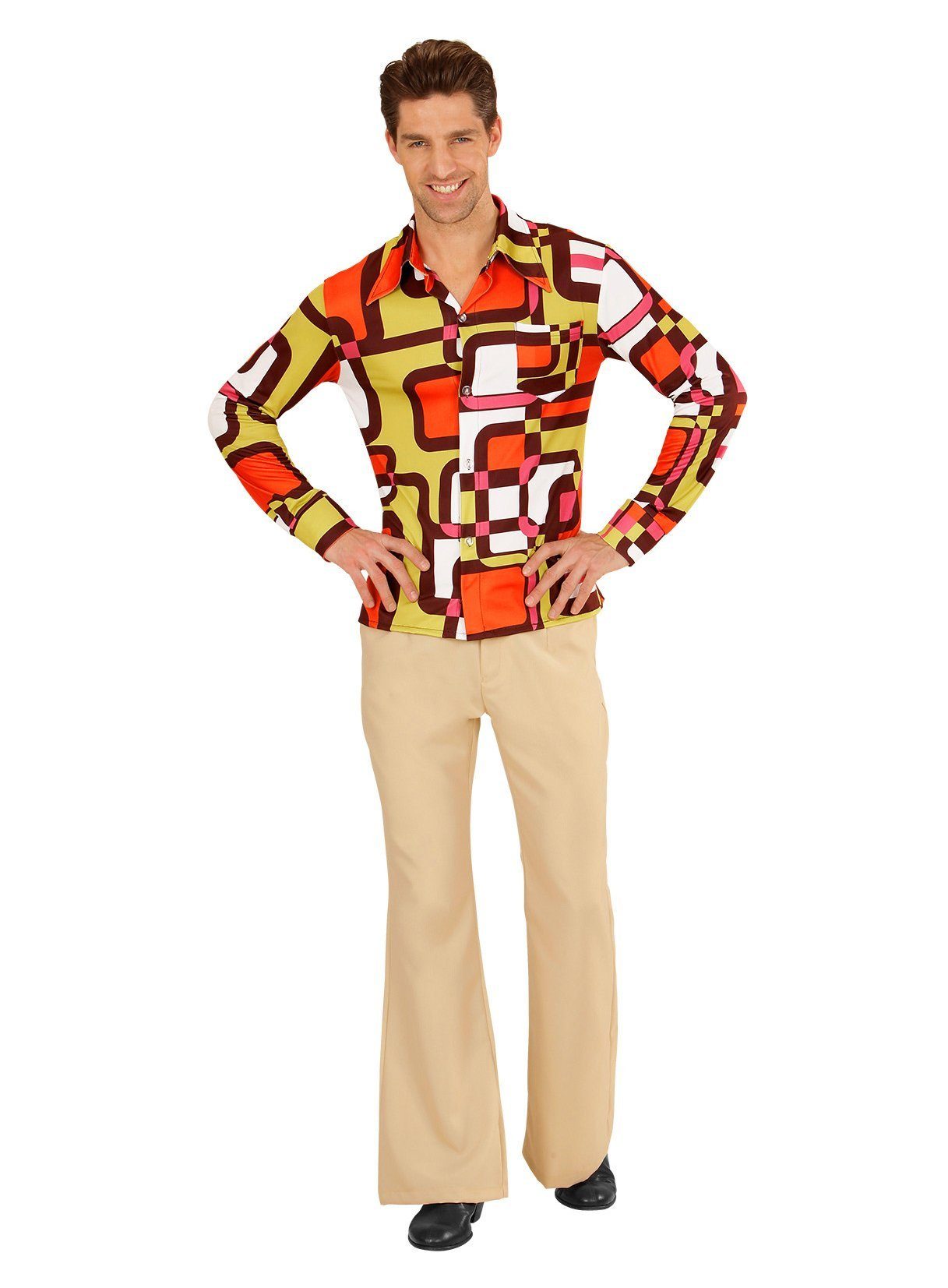 Widdmann T-Shirt 70er Hemd Röhren Für Schlager- und Mottopartys: bunte Herr günstig online kaufen