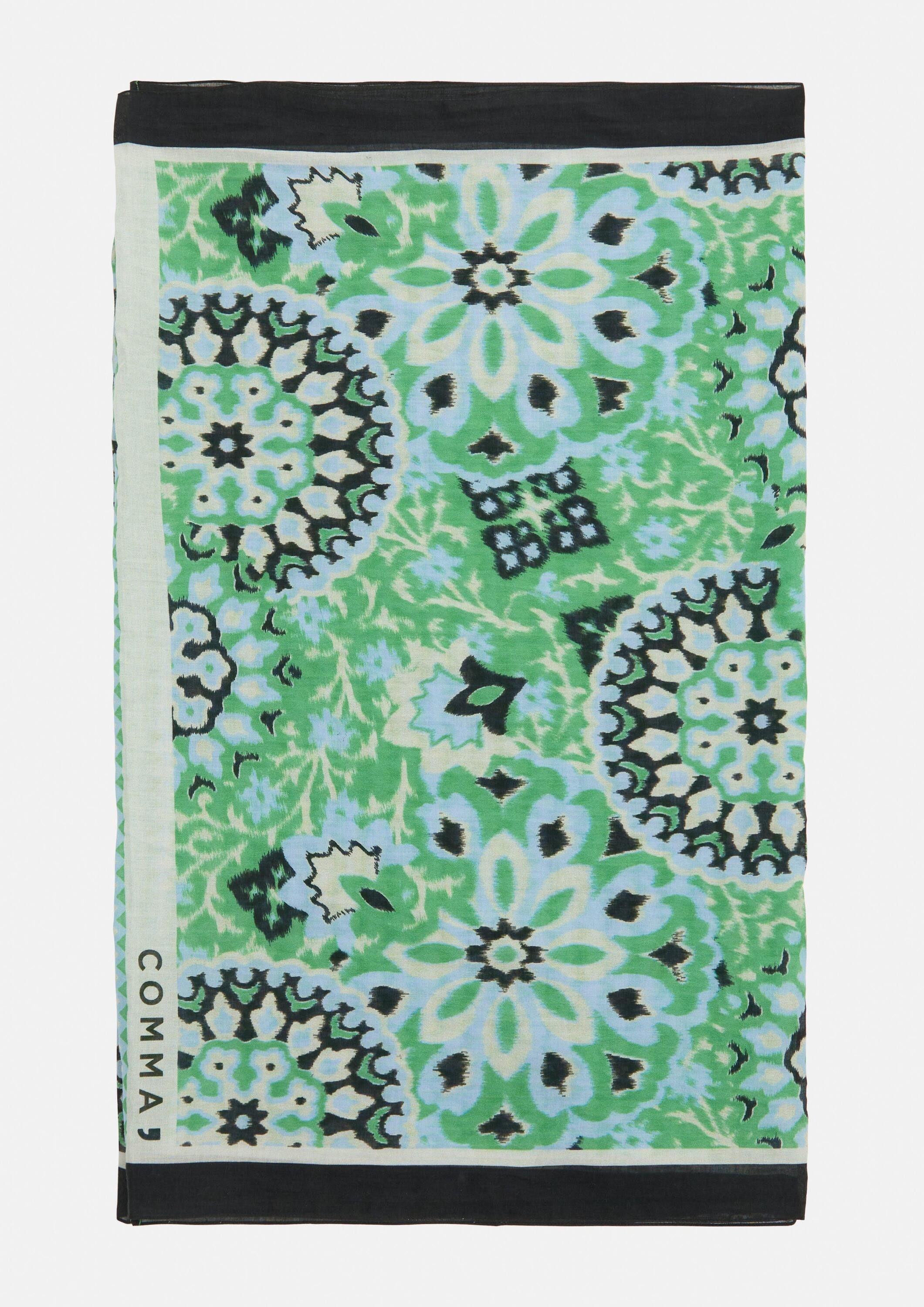 comma Loop Tuch, Feiner Loop-Schal aus Baumwolle mit Print