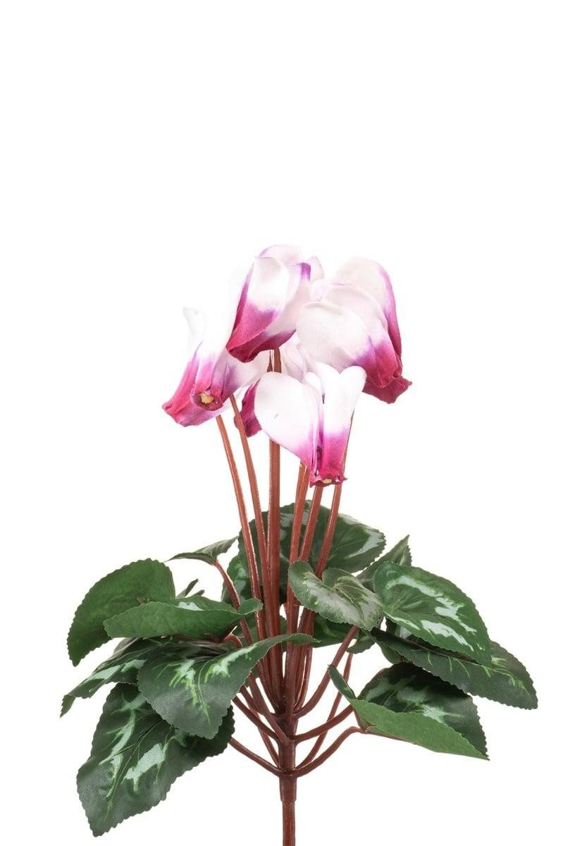 Kunstblume Kunstblumen Alpenveilchen VERIANA auf Steckstab, weiß-pink, 30cm Alpenveilchen, artplants, Höhe 30.0 cm