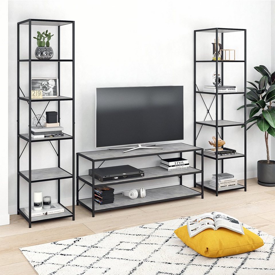 Vicco Standregal Bücherregal Fernsehtisch Sideboard Wandregal Set Fyrk