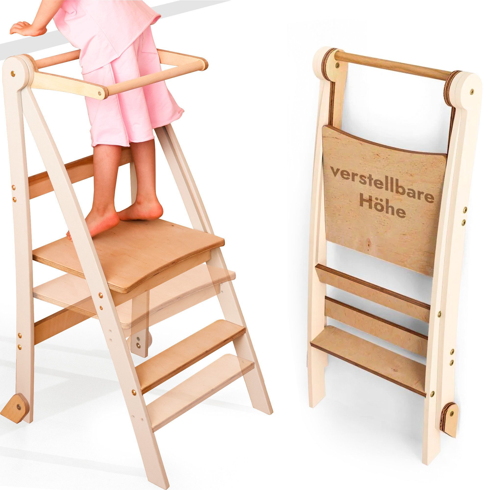 Goodevas Kinderklappstuhl Montessori-Lernleiter: Klappbare Lernleiter günstig online kaufen