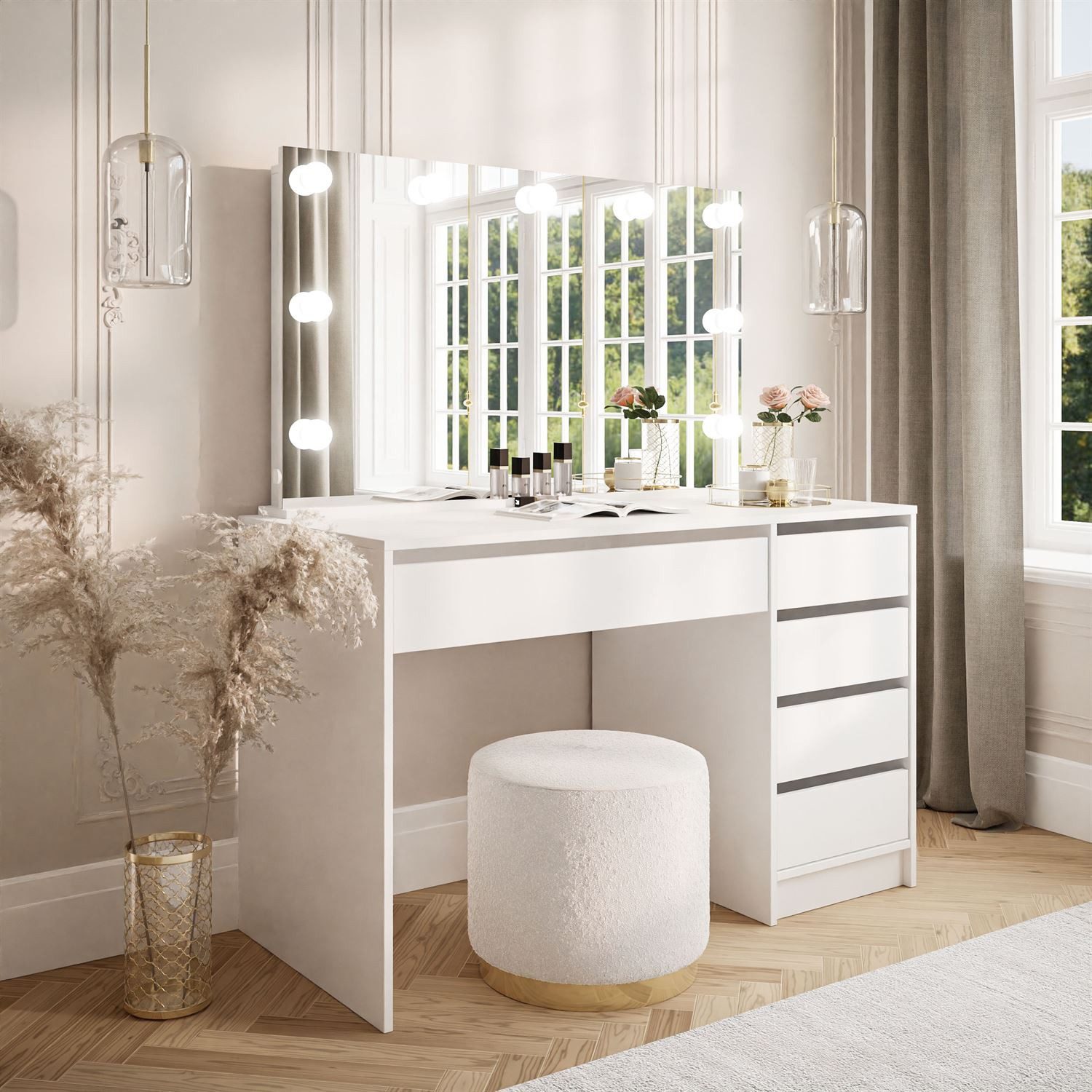 Lookway Schminktisch MADA ELITE mit Spiegel und LED Beleuchtung (1x Schreib günstig online kaufen