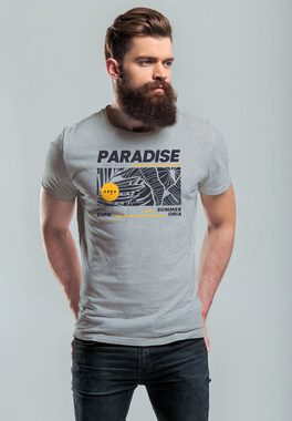 Neverless Print-Shirt Herren T-Shirt Paradise Unlimited Sommer Motiv Aufdruck Teachwear Fash mit Print