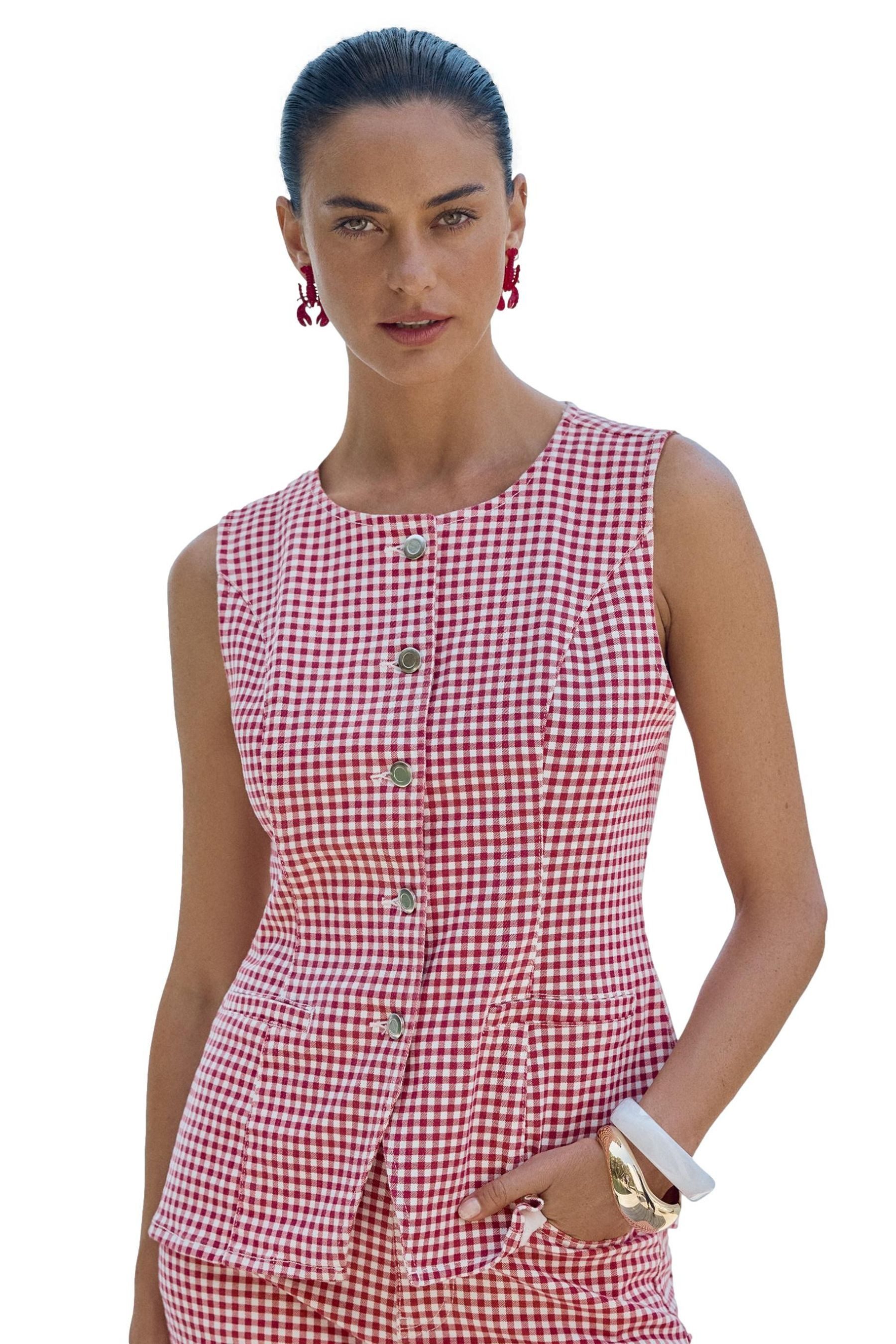Love & Roses Anzugweste Love & Roses Denimweste (1-tlg)