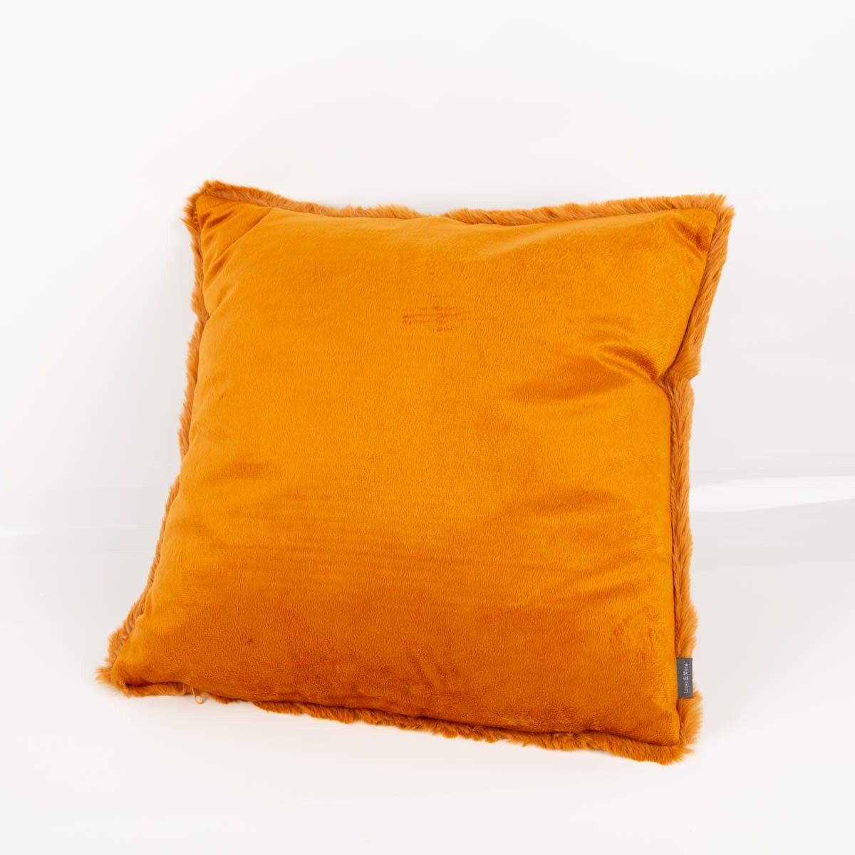 Fellkissen Deko Kuschelkissen Plüsch einfarbig honig 45x45cm