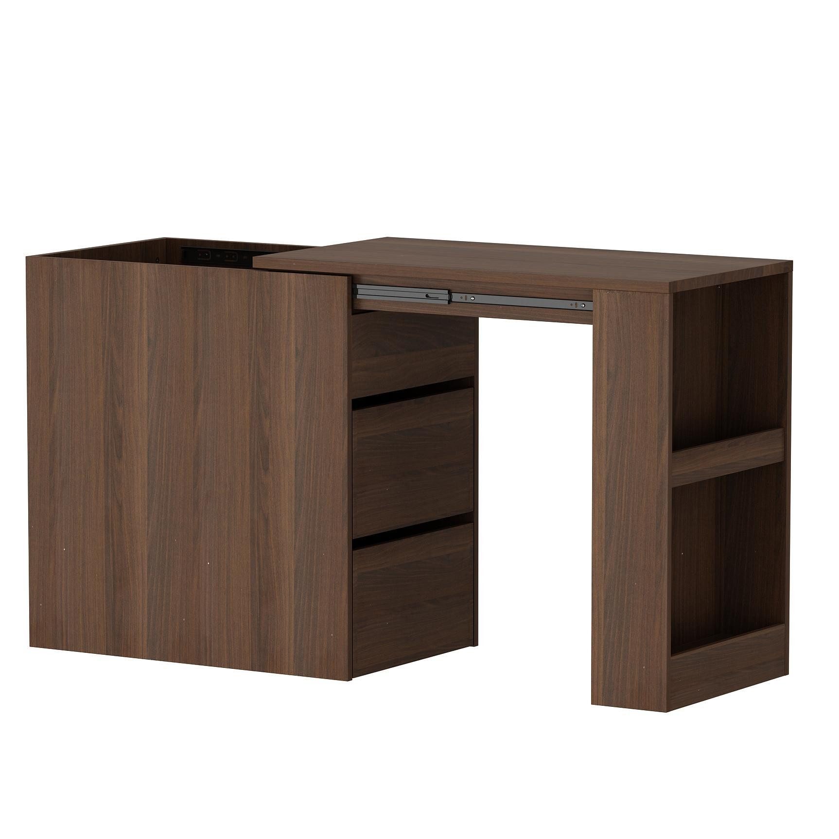 FUFU&GAGA Schreibtisch ausziehbarer Schreibtisch mit 2 Schubladen und 1 Tür günstig online kaufen