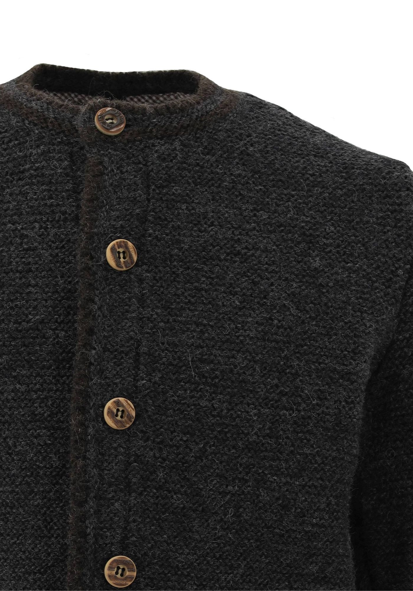 OS Trachten Strickjacke Ruruba Rundhalsausschnitt