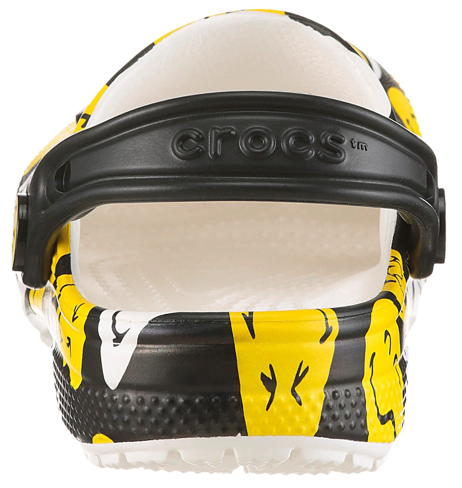 Crocs Smiley Classic Clog Clog Hausschuh, Homeslipper mit allover Muster