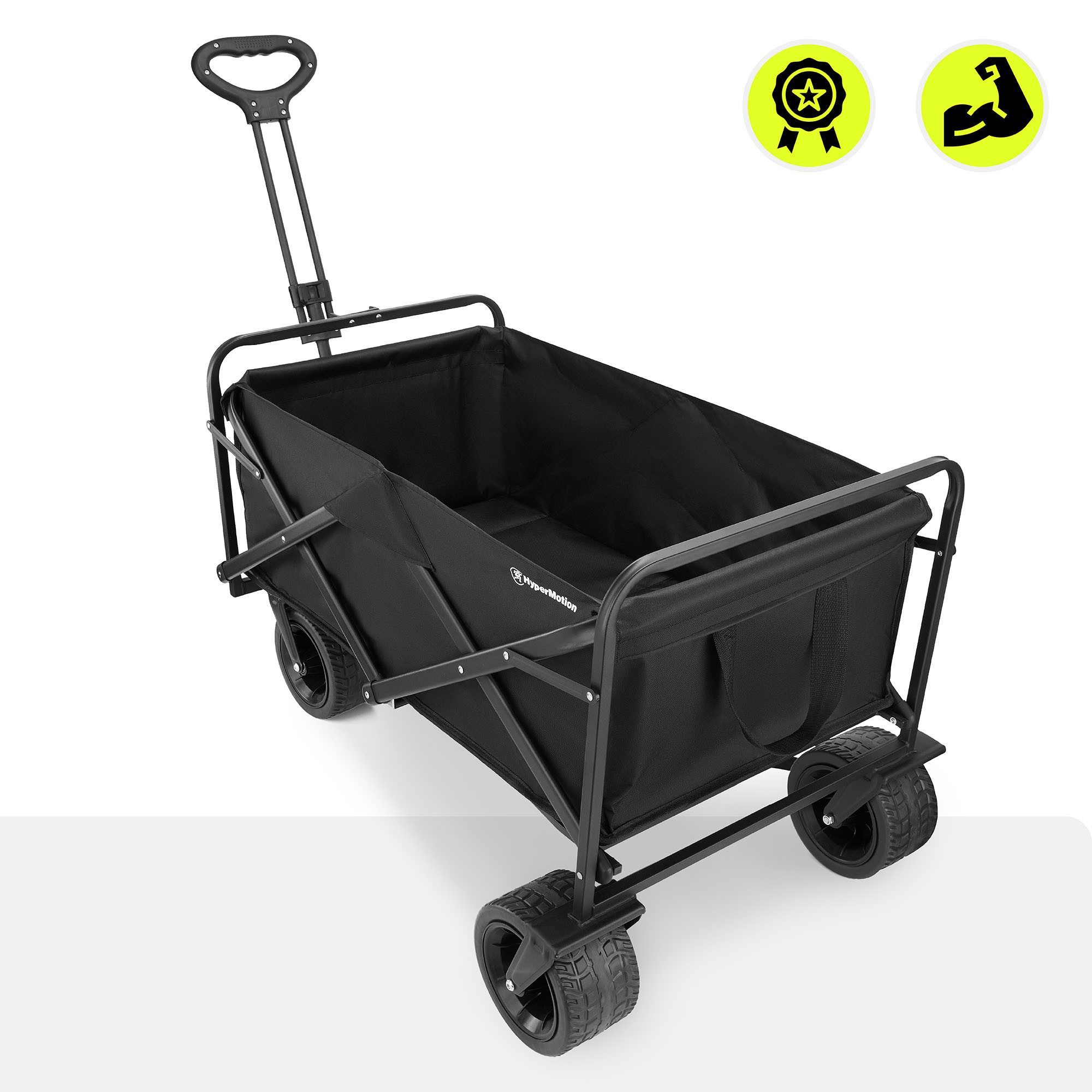 HyperMotion Bollerwagen Faltbarer Bollerwagen, 120 kg, Schwarz – Bild 2 von 5