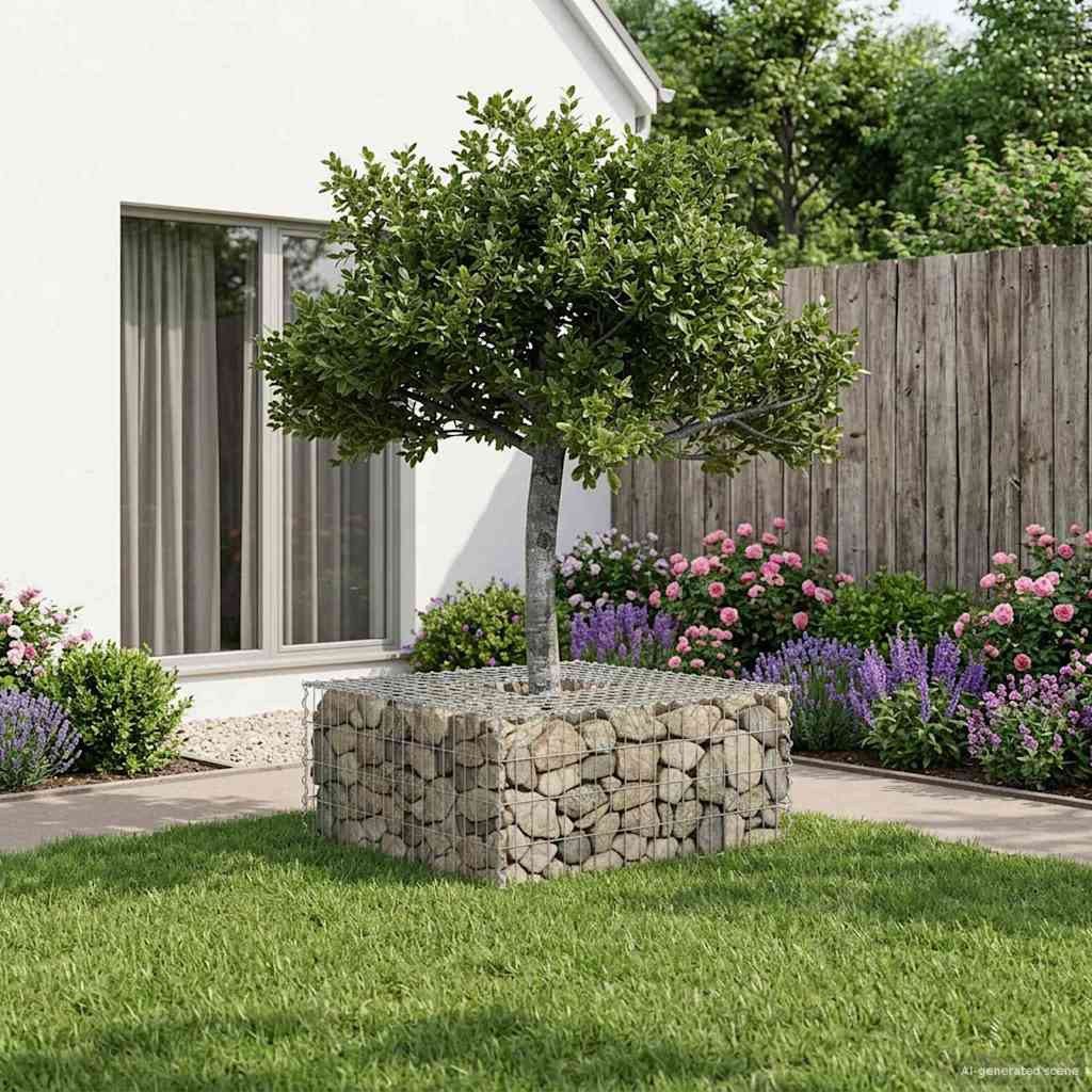 furnicato Zaun Zaunpaneel-Set 100 x 100 x 40 cm in Silber, (1-St), Wetterfester Gartenzaun mit stabilen Halterungen für die Terrasse