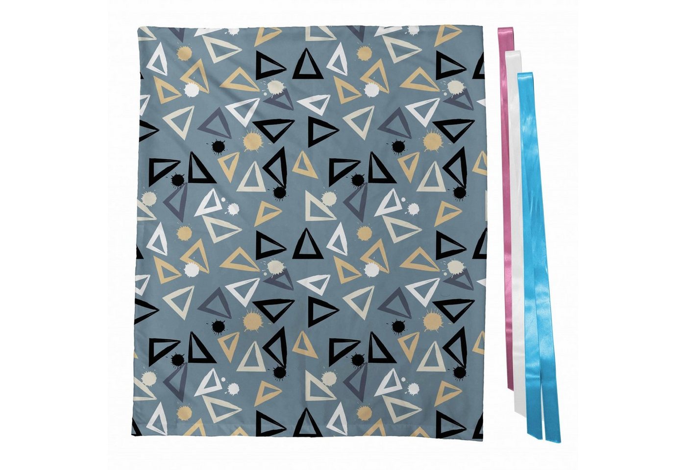 Thumbnail - Abakuhaus Geschenkbox 3x Bändern Wiederbenutzbar, Grunge Triangles Blots