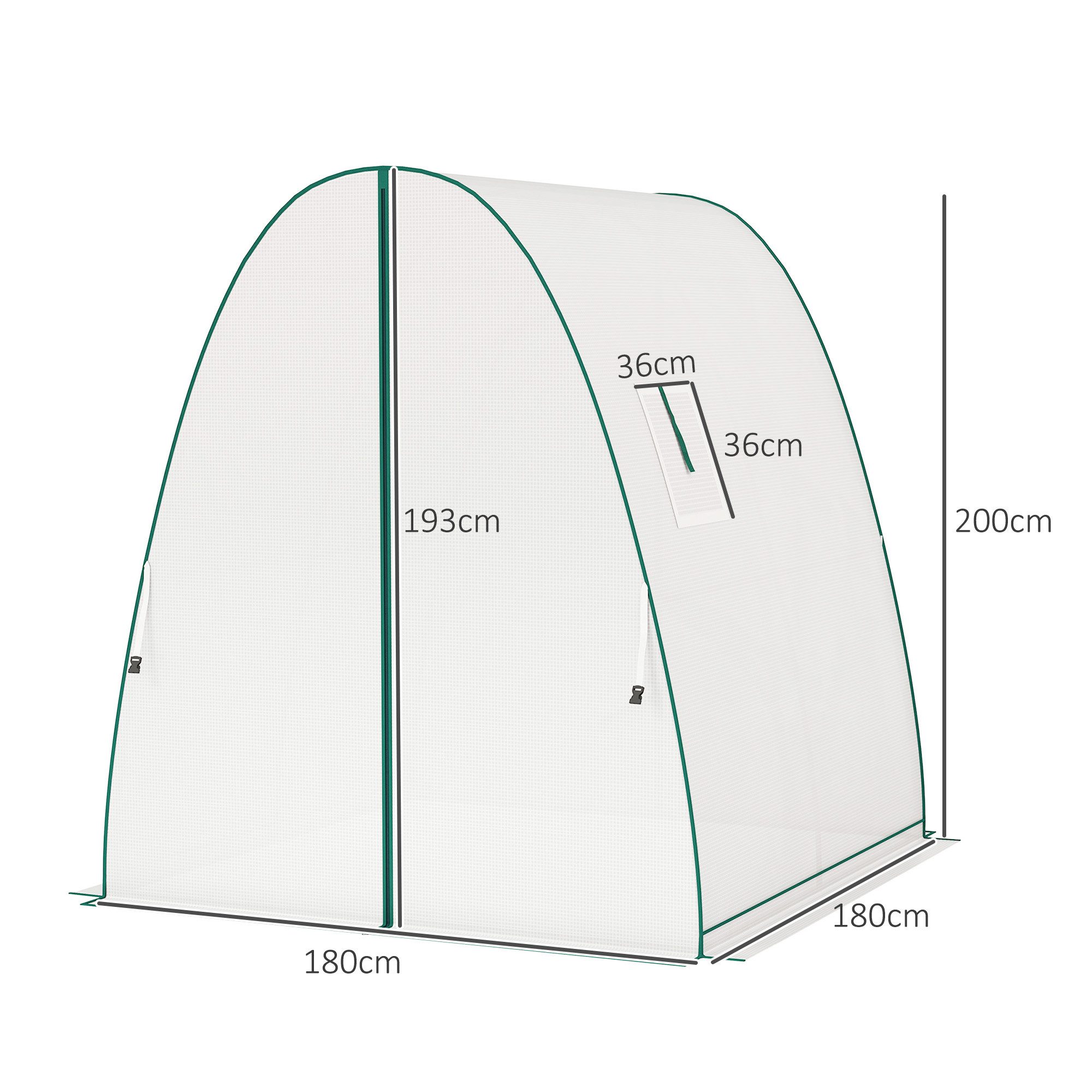 Outsunny Foliengewächshaus mit Rolltür...