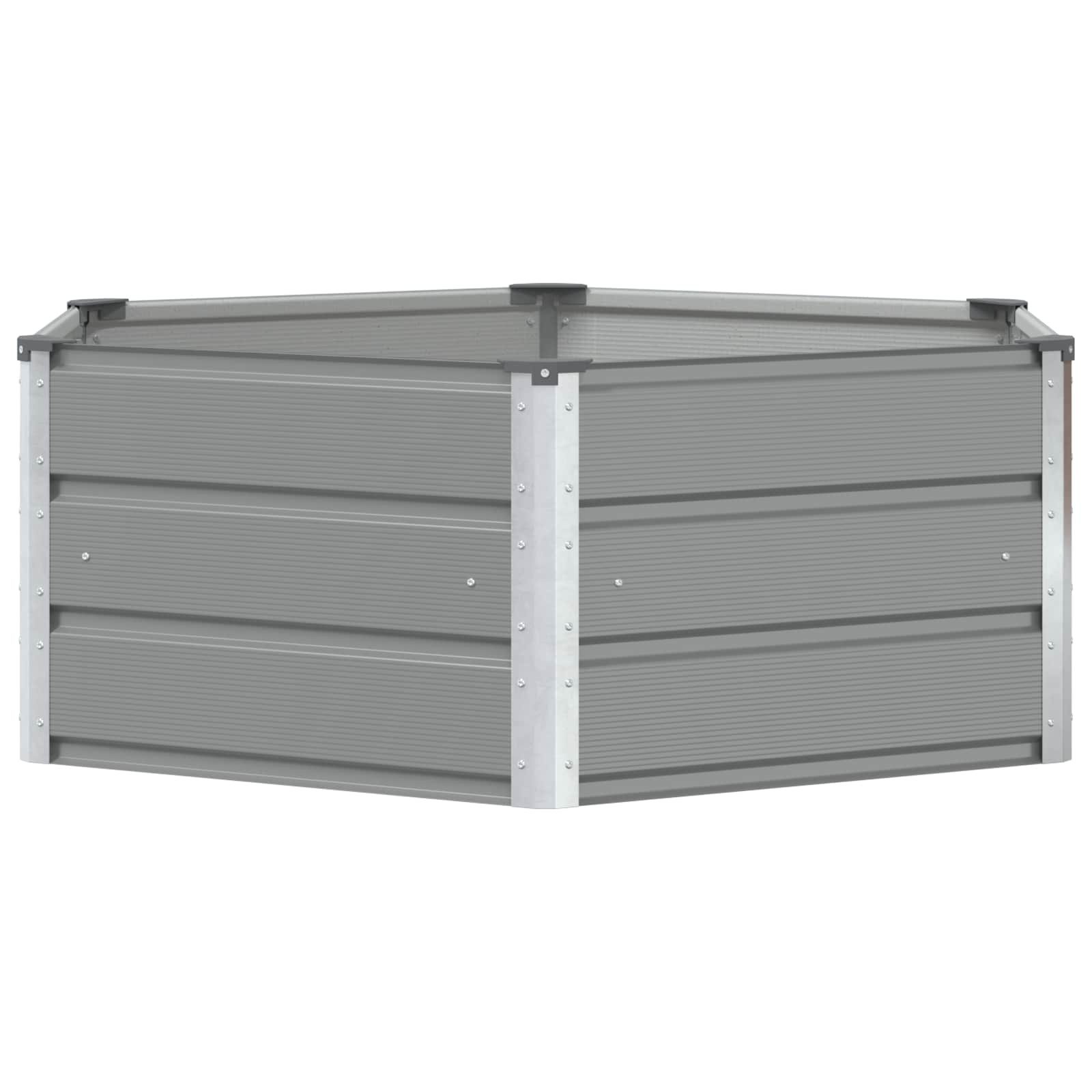 vidaXL Blumentopf Pflanzkübel Hellgrau 129 x 129 x 45 cm Stahl (1 St)