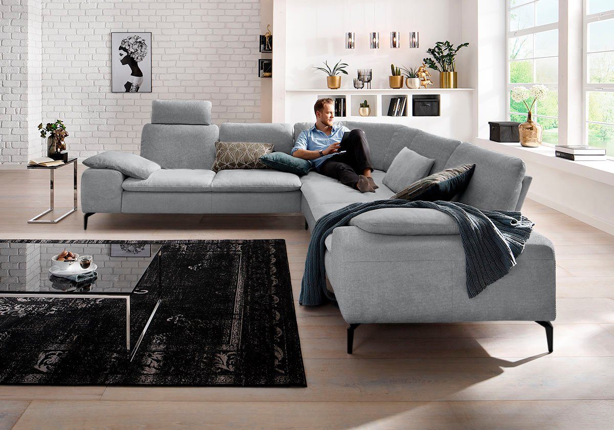 W.SCHILLIG Ecksofa valentinoo, Designsofa, elegant und bequem, L-Form, Set, mit Sitztiefenverstellung, Breite 318 cm