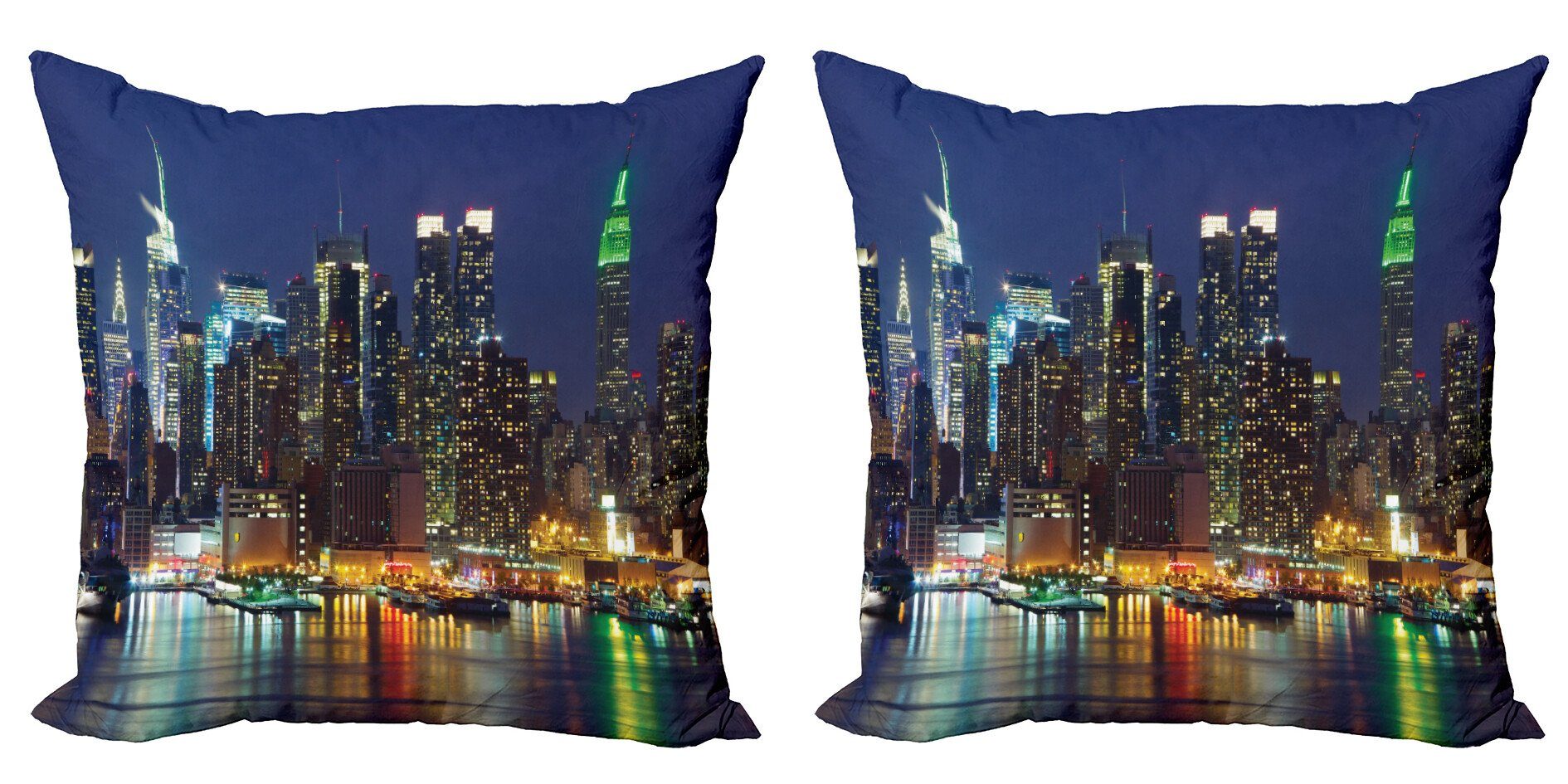 Stück), Accent Midtown Abakuhaus Kissenbezüge Digitaldruck, Doppelseitiger Skyline New Modern NYC York (2