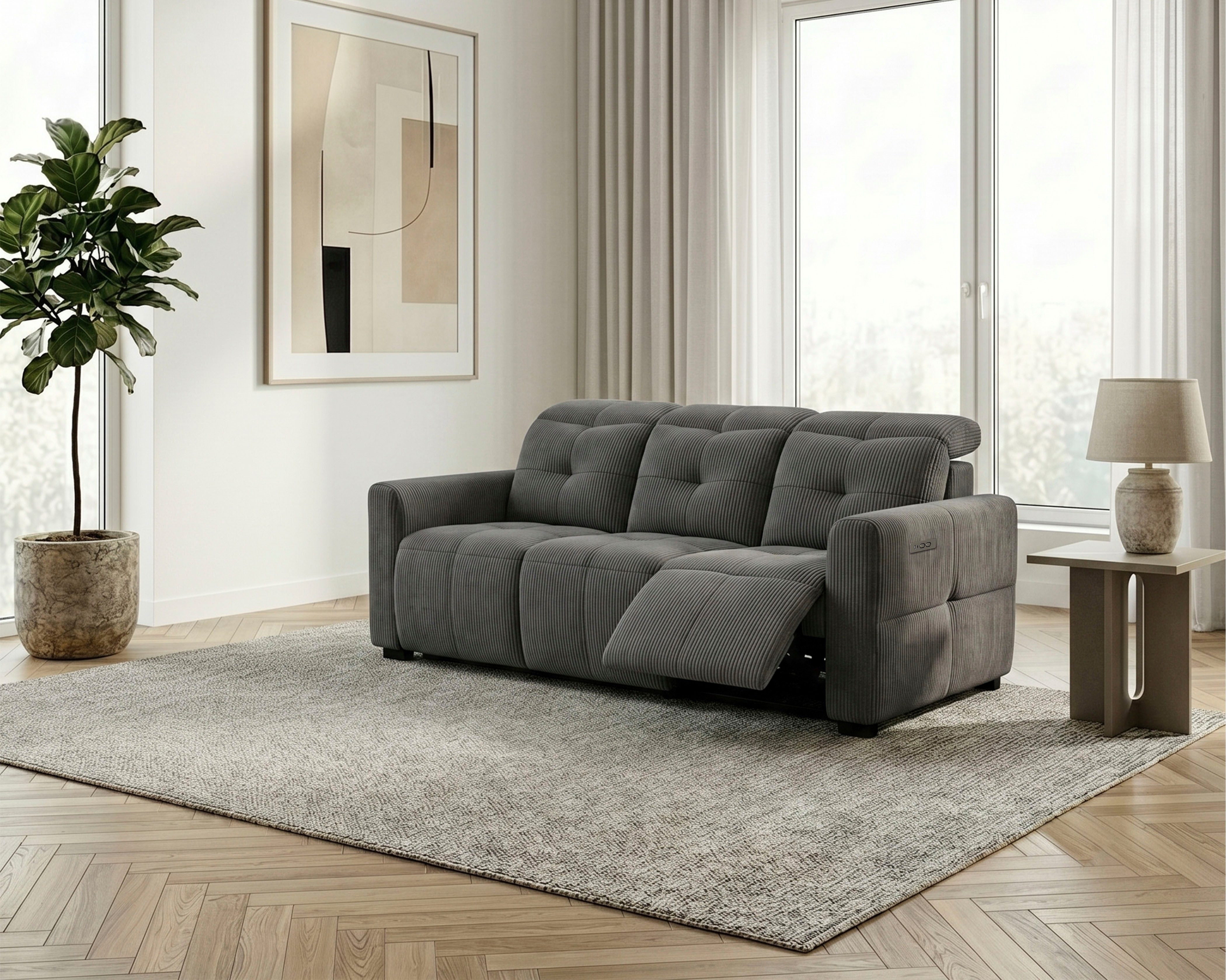 OTTO home 3-Sitzer CAARLA Cord, Sofa, 224 cm, man. oder elektr. Relaxfunktion (USB-A/C), mit USB-A und USB-C bei elektrischer Ausführung, …