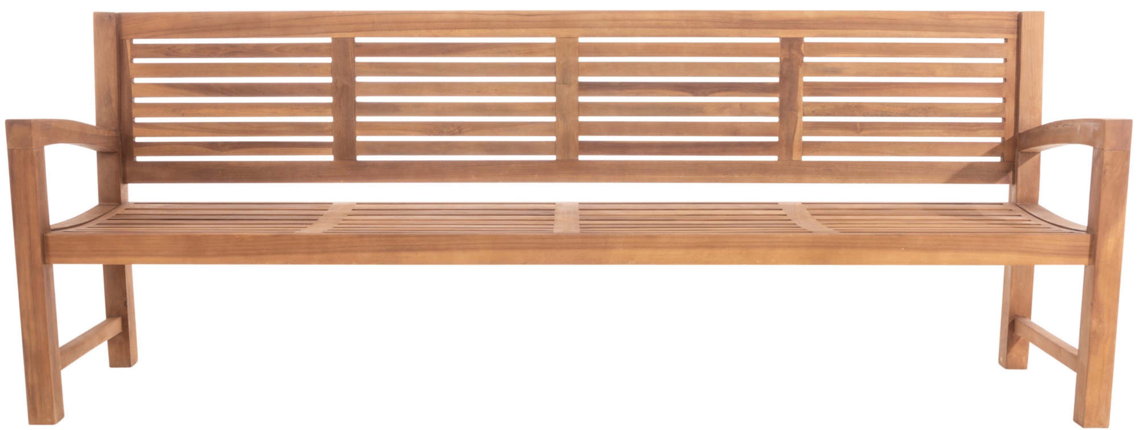 TPFGarden Gartenbank Halmur, Teak-Holz Garten Bank Sitzbank massiv mit Sprossendesign 240 cm