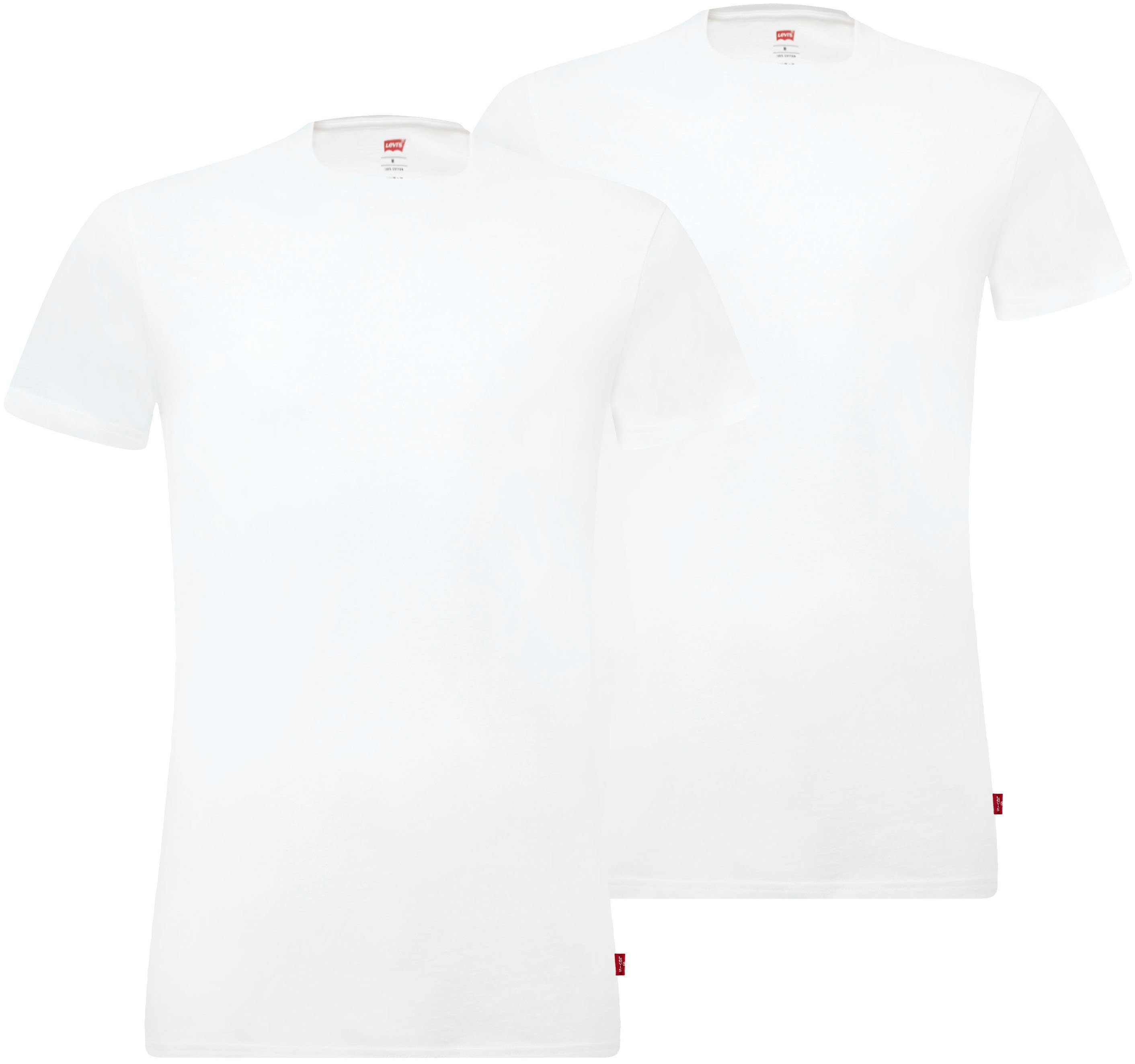 Levi's® T-Shirt (2er-Pack) Rundhalsausschnitt, Kurzarm, Cotton-Mix, elastisch