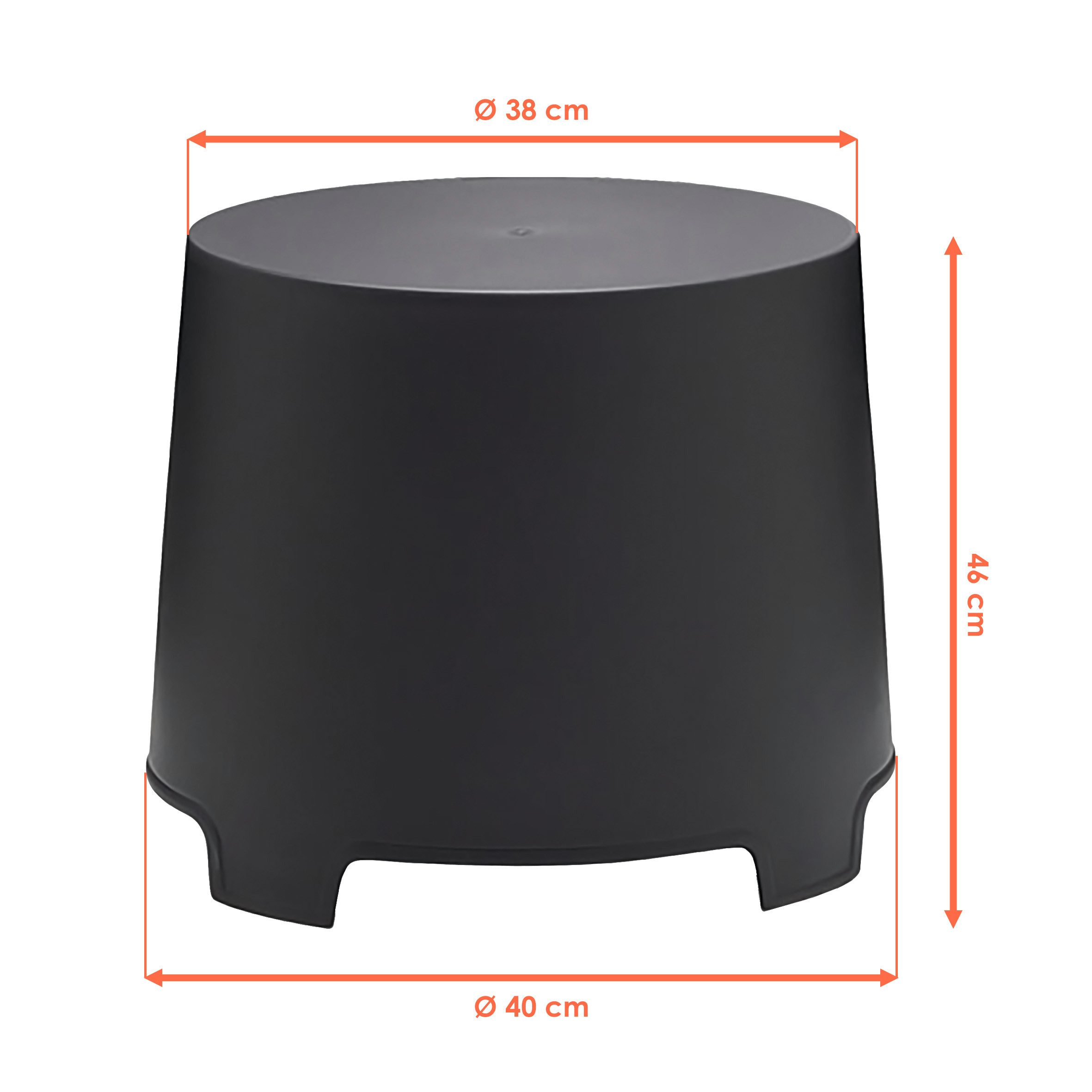 Spetebo Beistelltisch Kunststoff Gartentisch rund anthrazit - 46 x 40 cm (A günstig online kaufen