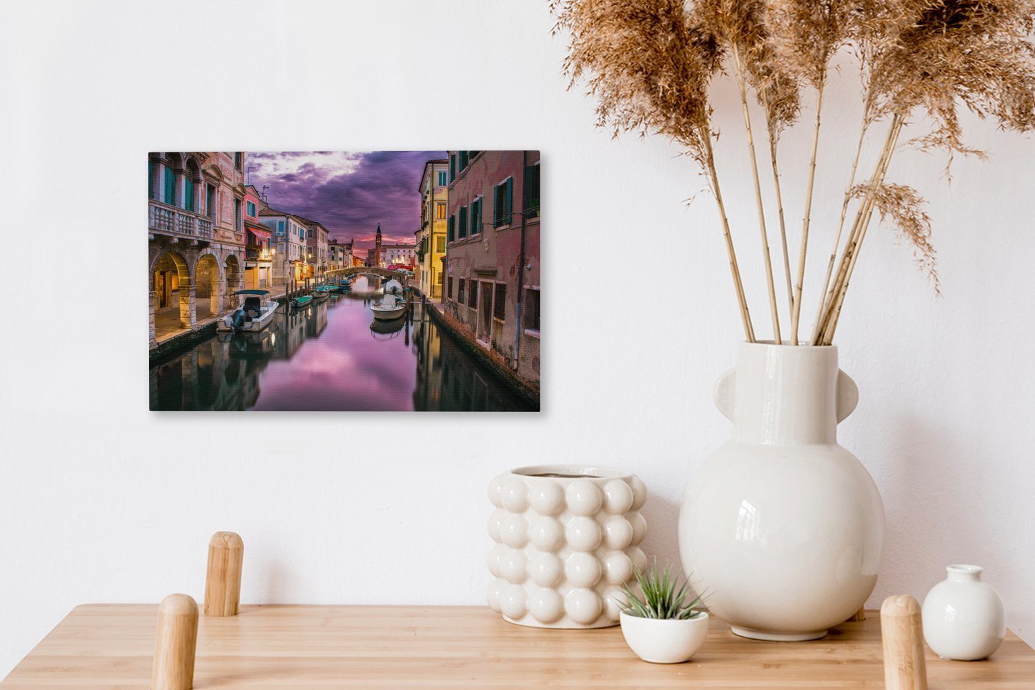 Italien - Wasser Aufhängefertig, Leinwandbild Wandbild Leinwandbilder, 30x20 OneMillionCanvasses® Venedig, cm - St), (1 Wanddeko,