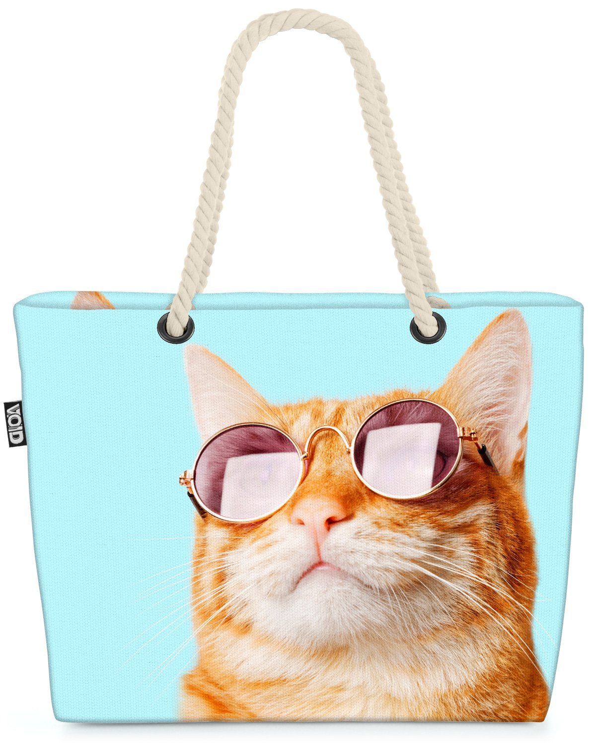 Strandtasche Katze VOID Spielze Sonnenbrille (1-tlg), Sonnenbrille Rasse Haustier Haustier Katze